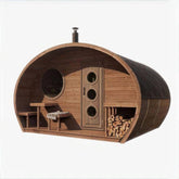 SaunaLife Model G11 Garden-Series 8 Person Outdoor Home Sauna Kit -2 Room Sauna